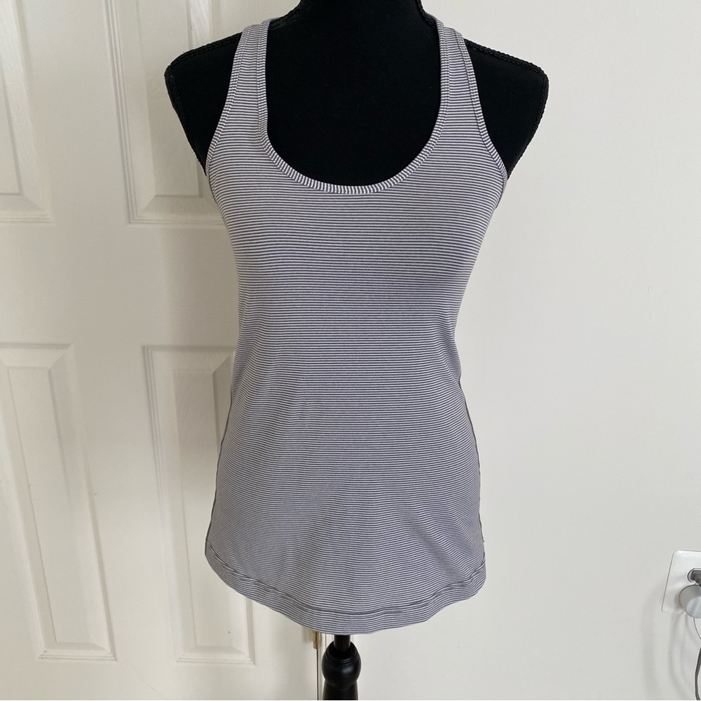 Lululemon women’s striped tank top.  Stretchy and soft size 6